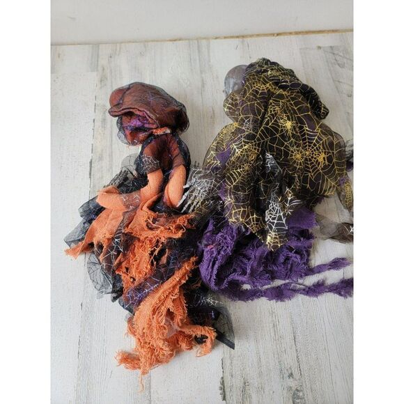 Spider web Grim Reaper AS IS hanging skeleton Halloween set decor - Picture 10 of 11